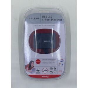 BELKIN USB 2.0 / 4-PORT Mini Hub P47182 Multi Use Mobile Travel Mini Hub NEW